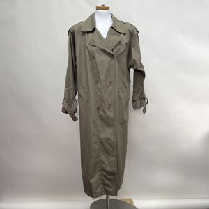 J. Gallery Trench Rain Coat Khaki Brown Size 11 12 Long